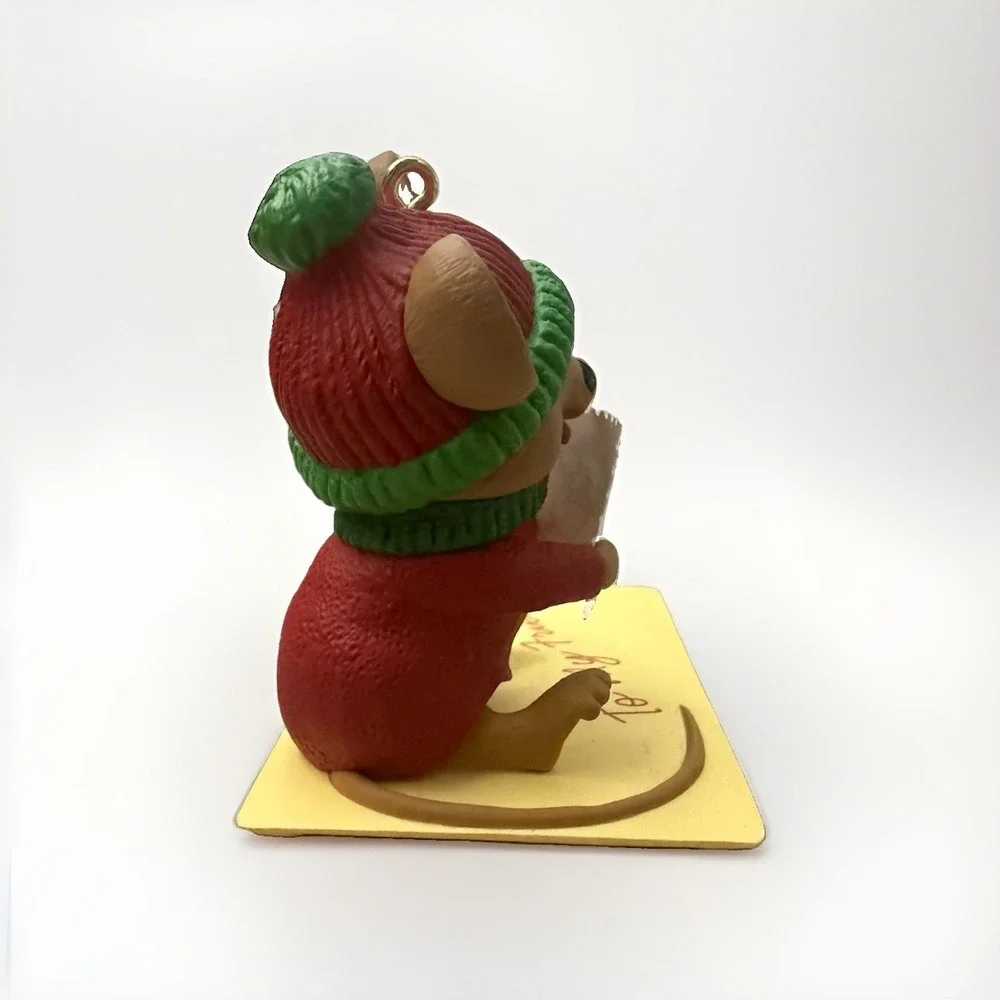 Vintage Hallmark HANDLED WITH CARE 1999 Keepsake Ornament Mouse Stamp Envelope